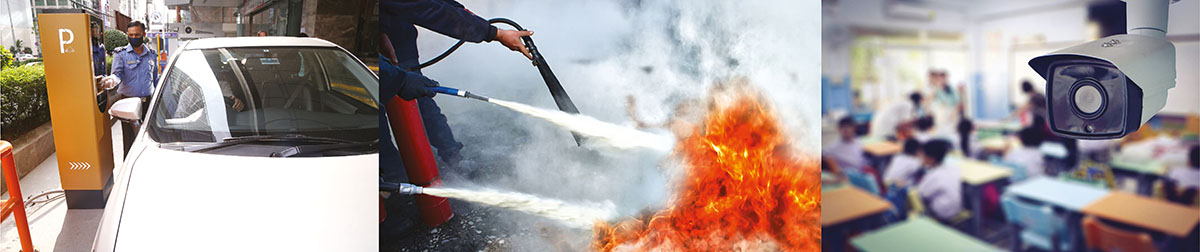 Security surveillance and fire life safety services banner